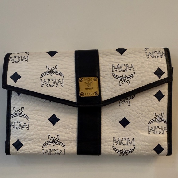 MCM Vintage Visetos Black and White Women's Wallet/Check Register - Picture 4 of 15